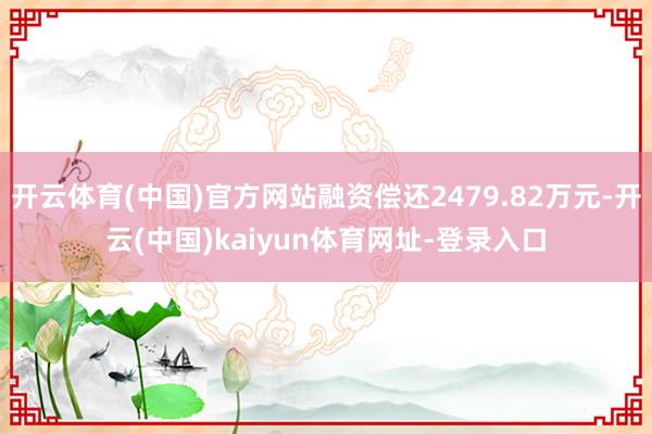 开云体育(中国)官方网站融资偿还2479.82万元-开云(中国)kaiyun体育网址-登录入口