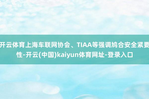 开云体育上海车联网协会、TIAA等强调鸠合安全紧要性-开云(中国)kaiyun体育网址-登录入口
