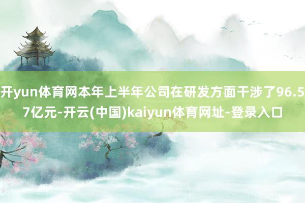 开yun体育网本年上半年公司在研发方面干涉了96.57亿元-开云(中国)kaiyun体育网址-登录入口