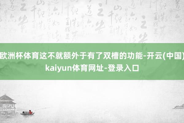 欧洲杯体育这不就额外于有了双槽的功能-开云(中国)kaiyun体育网址-登录入口