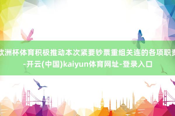 欧洲杯体育积极推动本次紧要钞票重组关连的各项职责-开云(中国)kaiyun体育网址-登录入口