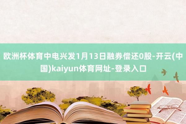 欧洲杯体育中电兴发1月13日融券偿还0股-开云(中国)kaiyun体育网址-登录入口