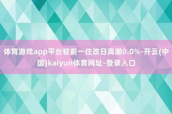 体育游戏app平台较前一往改日高潮0.0%-开云(中国)kaiyun体育网址-登录入口