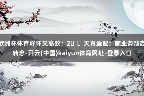 欧洲杯体育释怀又高效；2️⃣天真适配：随业务动态转念-开云(中国)kaiyun体育网址-登录入口