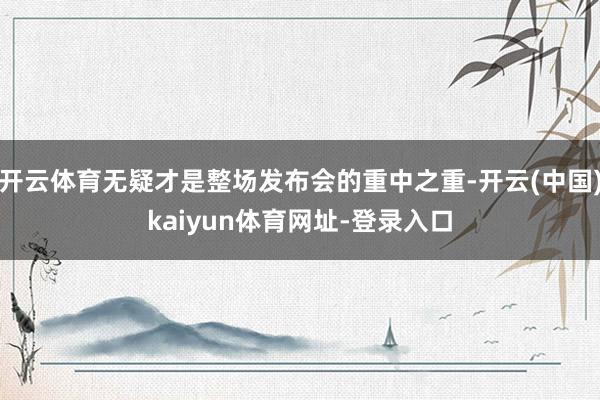 开云体育无疑才是整场发布会的重中之重-开云(中国)kaiyun体育网址-登录入口