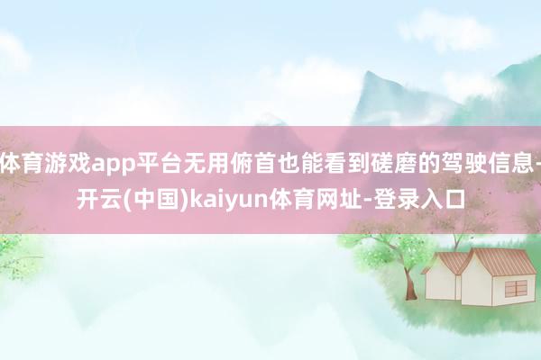 体育游戏app平台无用俯首也能看到磋磨的驾驶信息-开云(中国)kaiyun体育网址-登录入口
